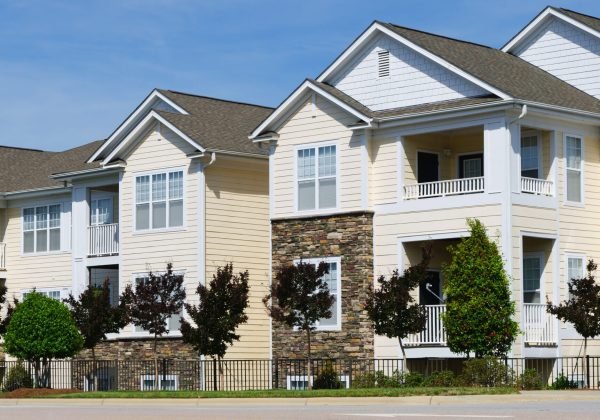 Typical apartment complex building in suburban area